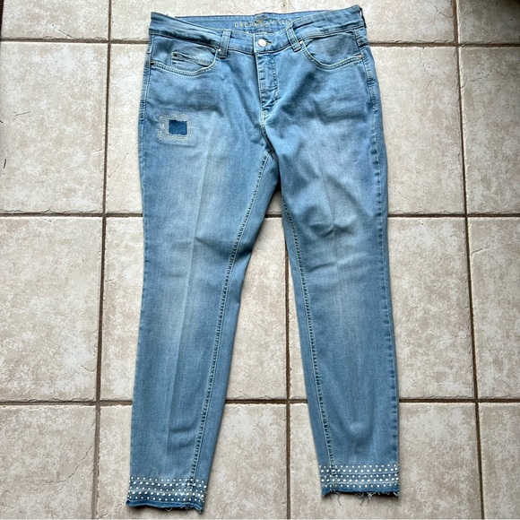 MAC Dream Skinny Jeans w/ Cropped Pearl Hem Size 10 - Picture 2 of 12